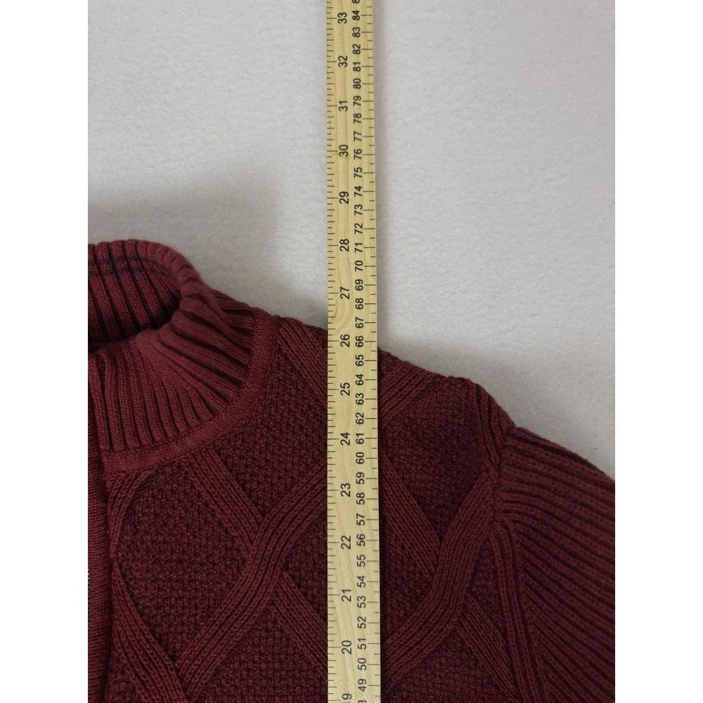 Tommy Bahama Desert Diamond 1/4 Zip Heavy Cable‎ Knit Sweater Blue Pullover XL